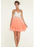 Strapless Sweetheart Beaded Short Chiffon Prom Dress